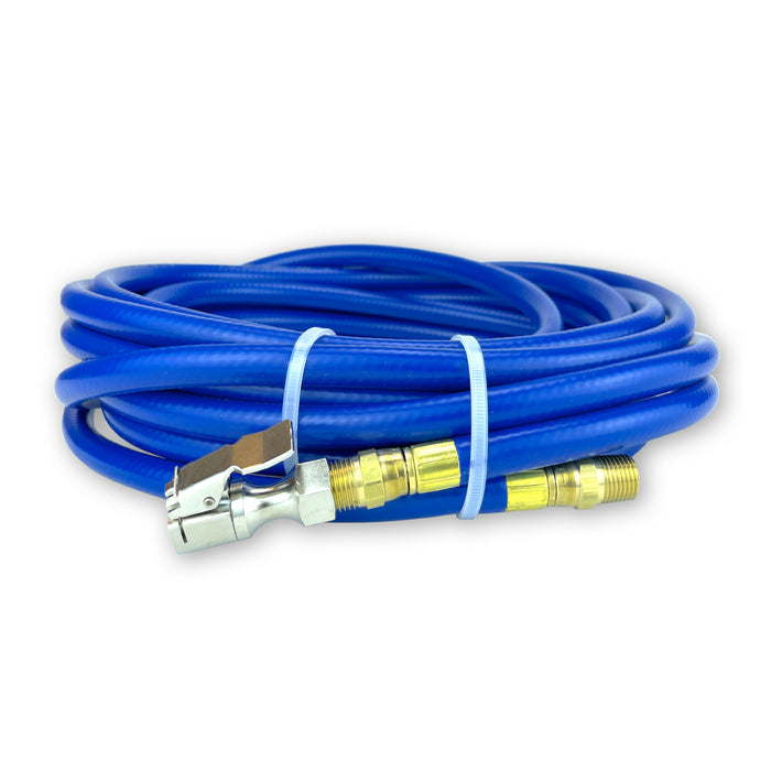 Haltec Inflation System Blue Reinforced Air Hose with Coupler and Open Flow Lock On Air Chuck - Available 4 Options