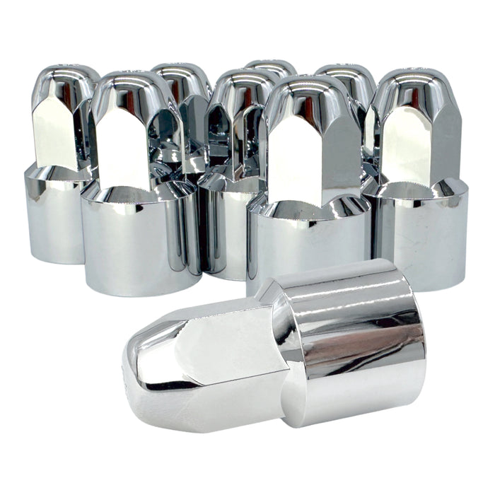 10 Pack - ALCOA H-19 Chrome Direct Screw On Hex Lug Nut Cover - 1.525 Inch Tall Covers for 16" and 19" Wheels