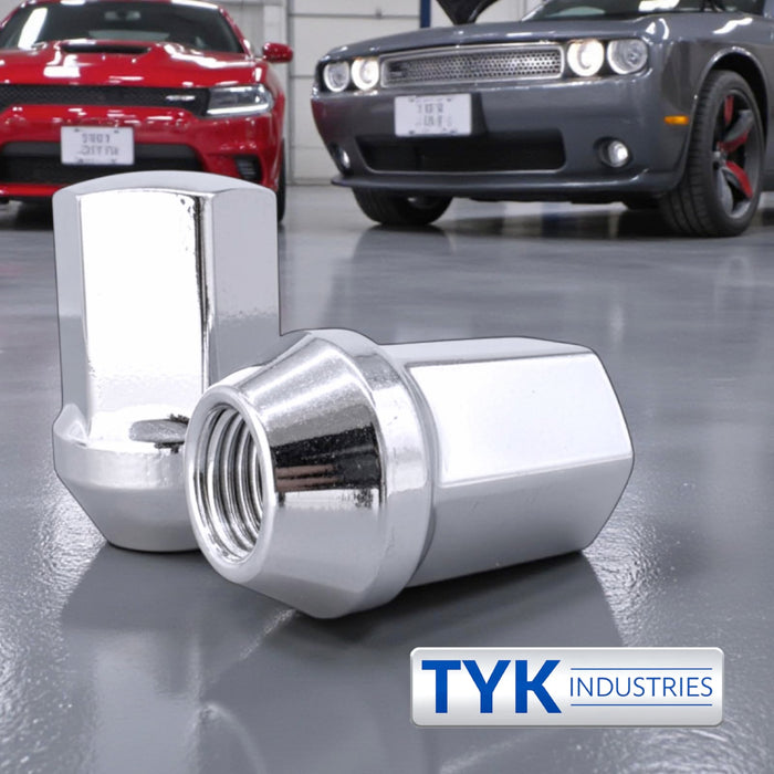 9/16 OEM Solid Style Large Seat Lug Nuts - 7/8, 22mm Hex - 1.65 Inch Tall - Fits Many OE Dodge, Ram 1500, Durango, Dakota, Raider