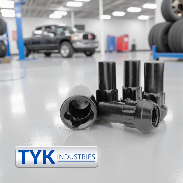 Bulge Acorn Locking Wheel Lug Nut Set with Key - 1.9 Inch Long - Fits Many Ford, Ram, Chevrolet, GMC
