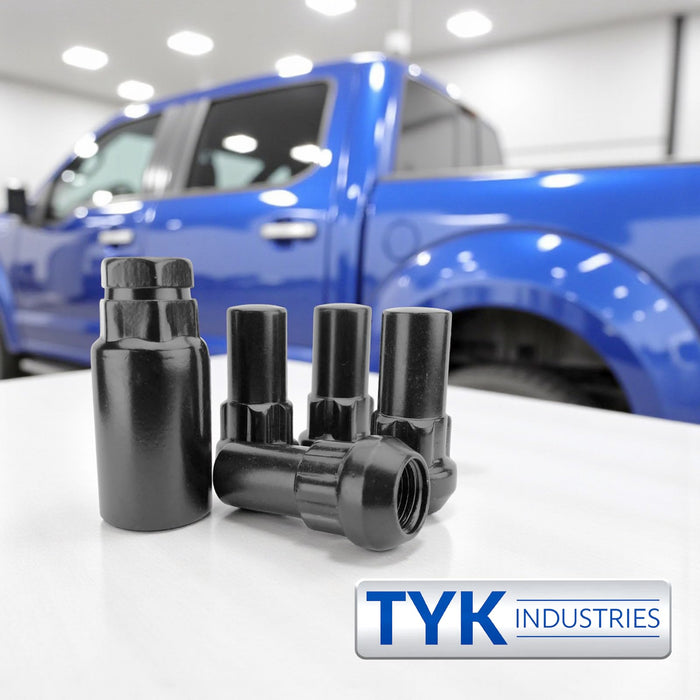 Bulge Acorn Locking Wheel Lug Nut Set with Key - 1.9 Inch Long - Fits Many Ford, Ram, Chevrolet, GMC