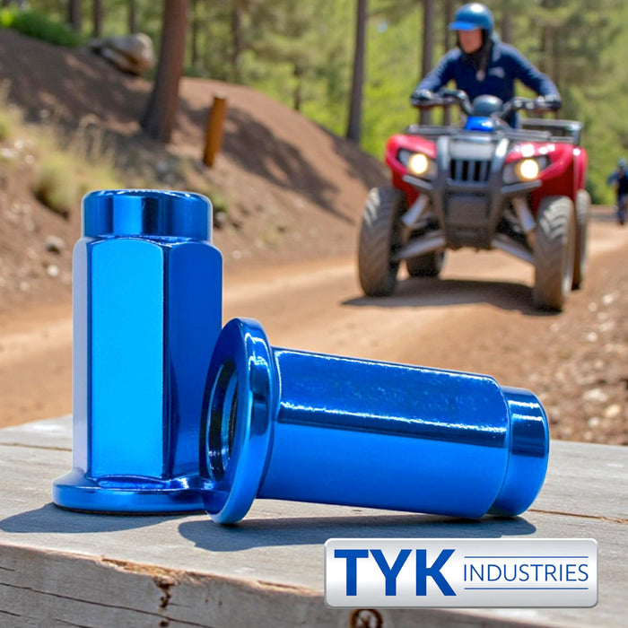 10x1.25 Flat Base Lug Nut Set - 14mm Hex - 1.25 Inch Tall - Fits Many ATV UTV Kodiak, Banshee, Rapto,r Honda, Yamaha, Suzuki ATV UTV Wheels