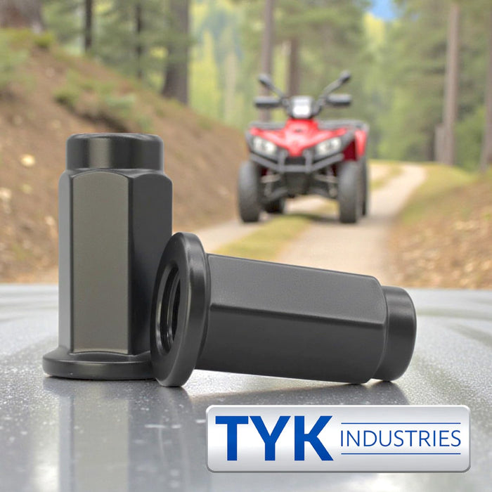 10x1.25 Flat Base Lug Nut Set - 14mm Hex - 1.25 Inch Tall - Fits Many ATV UTV Kodiak, Banshee, Rapto,r Honda, Yamaha, Suzuki ATV UTV Wheels