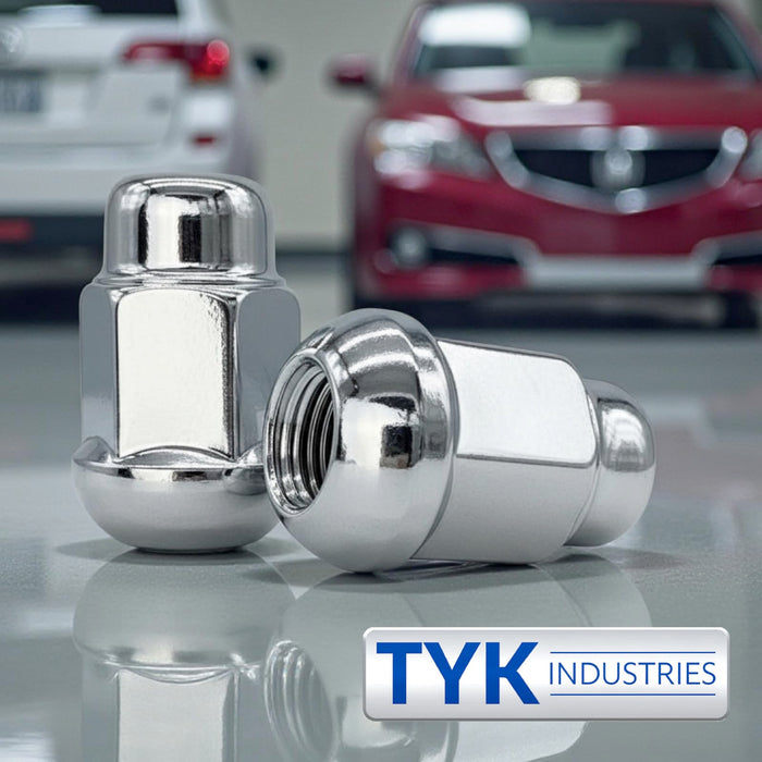 20 Chrome Radius Ball Seat 12x1.5 OE Original Equipment Wheel Lug Nuts - 3/4, 19mm Hex - 1.38 Inch Tall -  Fits Many Honda and Acura Wheels