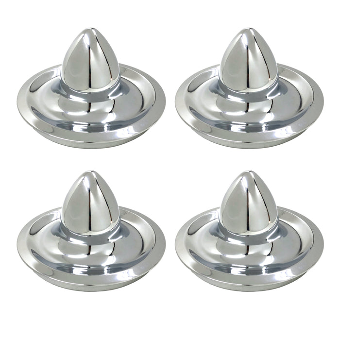 Vintage 8 inch Bullet Style Chrome Center Caps for Smoothie Wheels