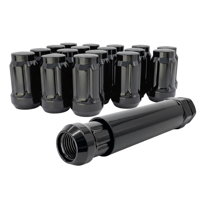 7/16 Wheel Lock Tuner Lug Nuts - 6 Spline - 1.38 Inch Tall - with Key - Fits Many Buick, Chevrolet, Pontiac, Oldsmobile