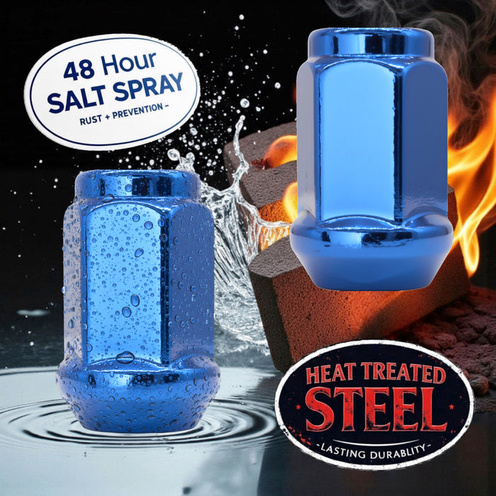 1/2 Closed End One Piece Bulge Acorn Wheel Lug Nuts - 3/4, 19mm Hex - 1.38 Inch Tall - Fits Many Boat Trailers, Buick, Cadillac, Chevrolet, Dodge, Ford, Jeep