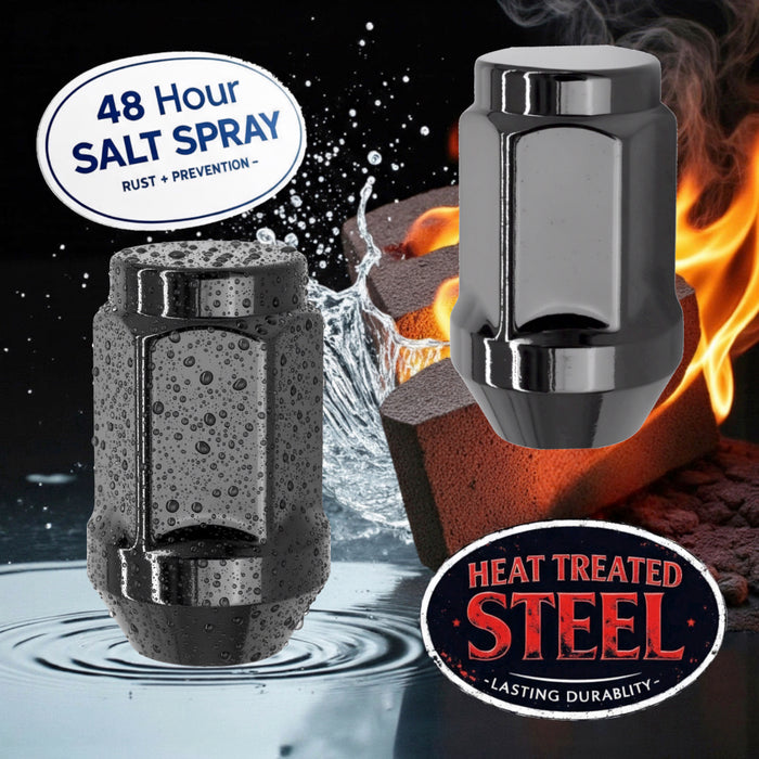 1/2 Closed End One Piece Bulge Acorn Wheel Lug Nuts - 3/4, 19mm Hex - 1.38 Inch Tall - Fits Many Boat Trailers, Buick, Cadillac, Chevrolet, Dodge, Ford, Jeep