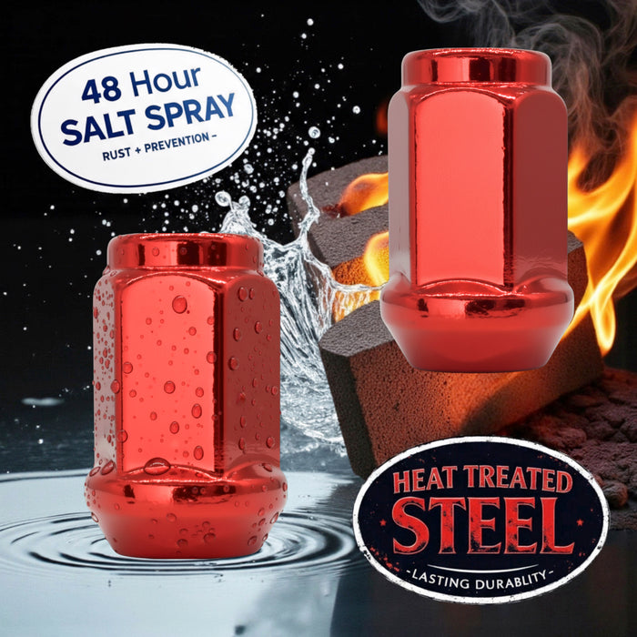 1/2 Closed End One Piece Bulge Acorn Wheel Lug Nuts - 3/4, 19mm Hex - 1.38 Inch Tall - Fits Many Boat Trailers, Buick, Cadillac, Chevrolet, Dodge, Ford, Jeep