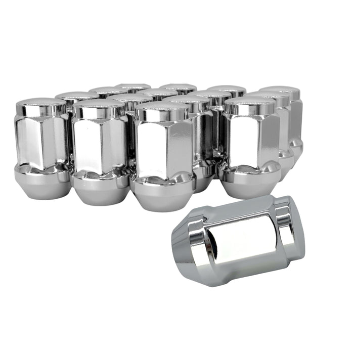 20 Chrome 12X1.75 Closed End Bulge Acorn Wheel Lug Nuts - 3/4, 19mm Hex - 1.38 Inch Tall - Fits Many Ford, Mustang, Chevy, Camaro