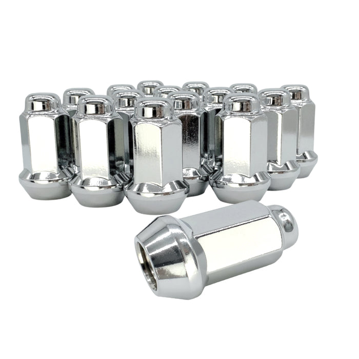 16 Chrome 10x1.25 Tapered Base Lug Nut Set - 14mm Hex - 1.26 Inch Tall - Fits Many Arctic Cat, Can-Am, Honda and Yamaha ATV UTV Wheels