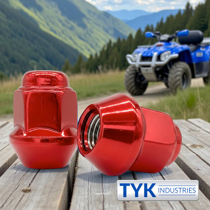 10x1.25 Tapered Base Lug Nut Set - 17mm Hex - 1.10 Inch Tall - Fits Many Yamaha, Honda, Suzuki, Kodiak, Banshee, Raptor ATV UTV Wheels