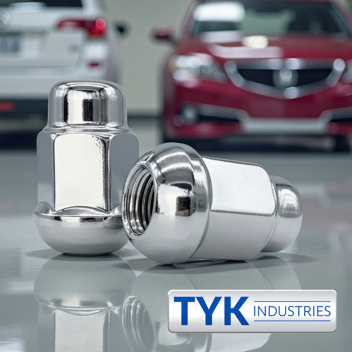 20 Chrome Radius Ball Seat 12x1.5 OE Original Equipment Wheel Lug Nuts - 3/4, 19mm Hex - 1.38 Inch Tall -  Fits Many Honda and Acura Wheels