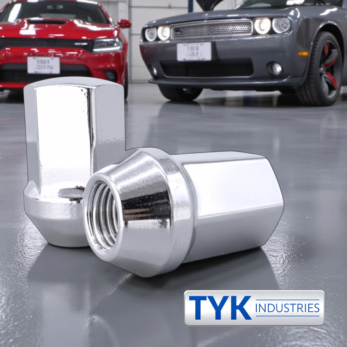 9/16 OEM Solid Style Large Seat Lug Nuts - 7/8, 22mm Hex - 1.65 Inch Tall - Fits Many OE Dodge, Ram 1500, Durango, Dakota, Raider