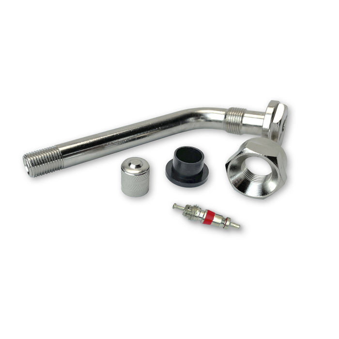 4 Pack - Haltec TV-555E Grommet Seal 75 Degree Bend Valve Stems for ALCOA Wheels (9.7 mm Valve Hole)