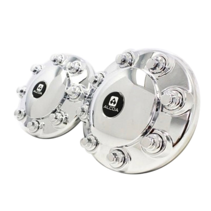 ALCOA 082122 Front Axle Chrome Hub Caps for 8 x 275 mm Bolt Pattern for 17.5 and 19.5 inch Wheels
