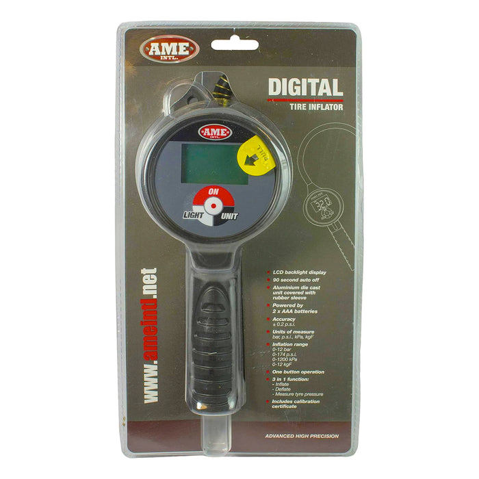 AME INTL 24867 Accu-Flate XL Digital Tire Inflator – High Accuracy, Heavy-Duty Commercial Air Gauge