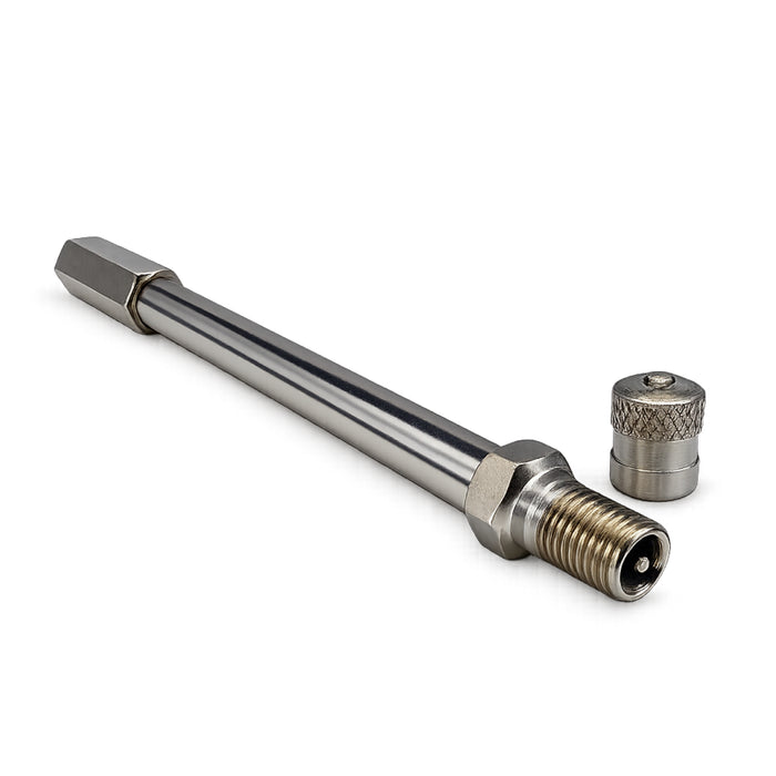 4 Pack - Haltec HE-395 | 10 Inch Long Valve Stem Extender Rods | Heavy Duty Tire Valve Stem Extensions for Commercial Trucks, RVs, Trailers