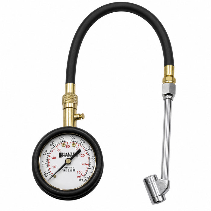 Haltec N-1055 12 inch Standard Bore Analog Air Gauge - GA-289 Gauge with CH-335 Dual Foot Air Chuck