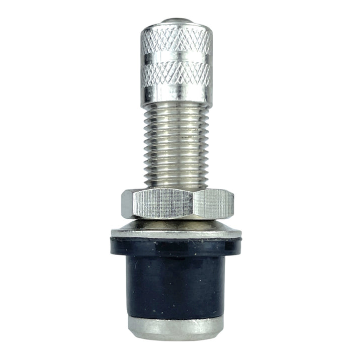 2 Pack - QS-430 QuikStem 1-3/16 inch Nickel Plated Straight Push Through Valve Stems for ATV, UTV, Golf Cart, and Lawn Mower Wheels with .453 inch Valve stem Holes. Emergency Valve Stem Replacement.