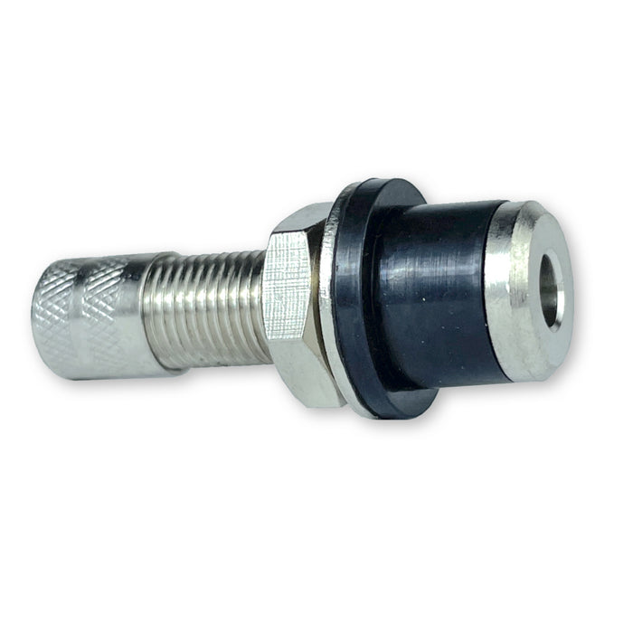 2 Pack - QS-430 QuikStem 1-3/16 inch Nickel Plated Straight Push Through Valve Stems for ATV, UTV, Golf Cart, and Lawn Mower Wheels with .453 inch Valve stem Holes. Emergency Valve Stem Replacement.