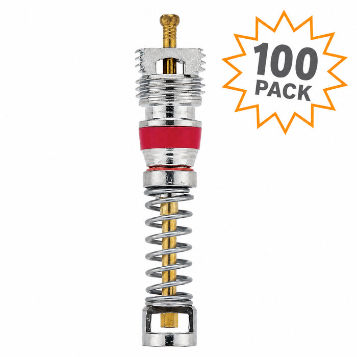100 PACK - Haltec A-144 Large Bore Valve Cores (long). Fits 305-32 Threads
