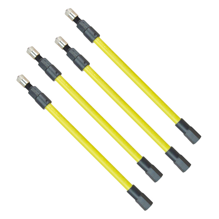 4 PACK - Haltec HE-346 Air-Flexx Flexible Valve Stem Extensions - 12-3/8 inch (315mm) Long