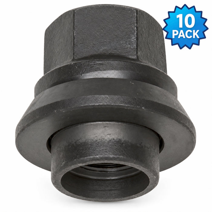 10 Pack - Haltec 578632 Dacromet Coated 33mm M22-1 1/2 Flange Nut for Alcoa Wheels, Front Bus Wheels