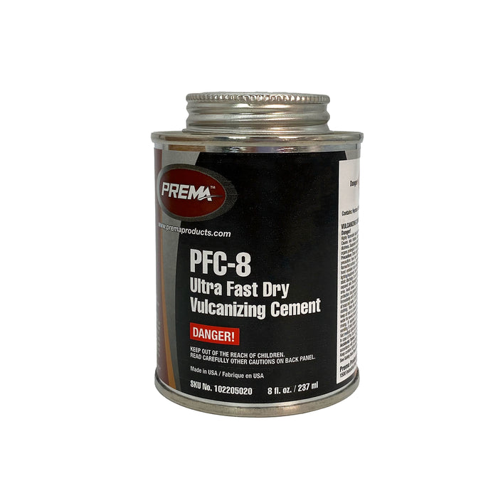 PREMA PFC Ultra Fast Dry Vulcanizing Tire Patch Cement in Can with Built in Brush Top For Tire Repair - available in 8oz (PFC-8) or 32oz (PFC-32) sizes
