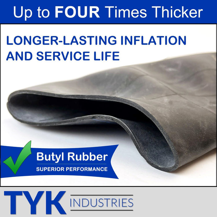 7-14.5, 8-14.5, 9-14.5 Mobile Home, Trailer Tire Inner Tube with a TR300 Metal Valve Stem for Radial or Bias Tires by TYK Industries