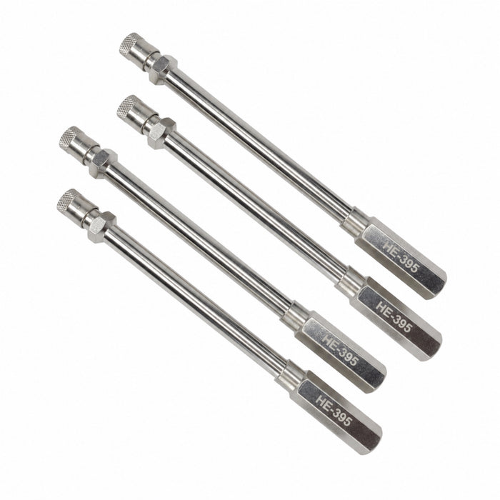 4 Pack - Haltec HE-395 | 10 Inch Long Valve Stem Extender Rods | Heavy Duty Tire Valve Stem Extensions for Commercial Trucks, RVs, Trailers