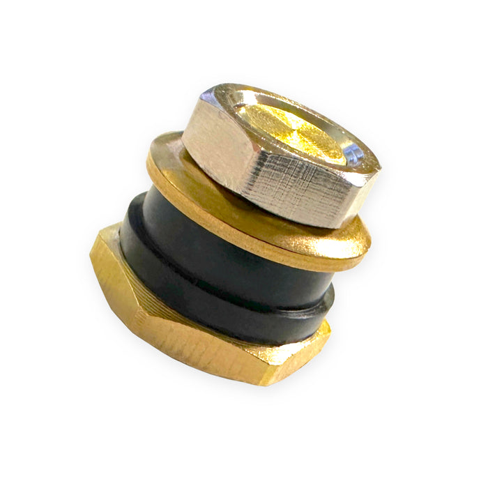 Haltec 5/8 inch (0.625 inch) Wheel Rim Hole Plug - Bolt in Brass and Steel Rim Hole Plug with EPDM Rubber Grommet