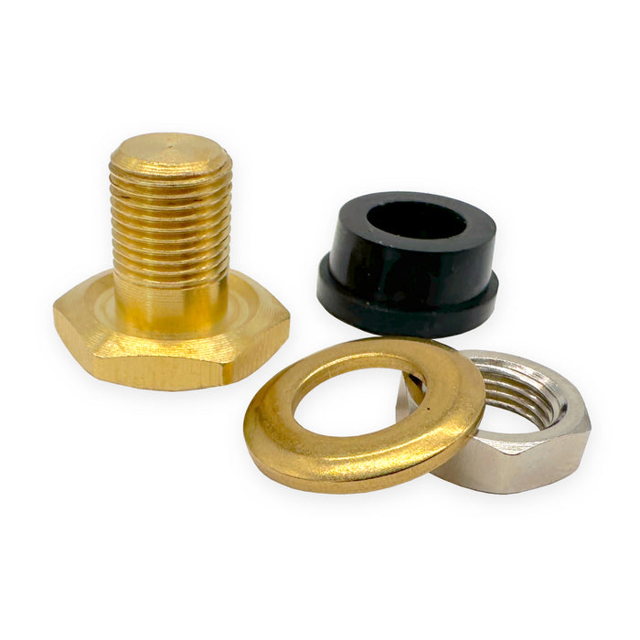 Haltec 5/8 inch (0.625 inch) Wheel Rim Hole Plug - Bolt in Brass and Steel Rim Hole Plug with EPDM Rubber Grommet