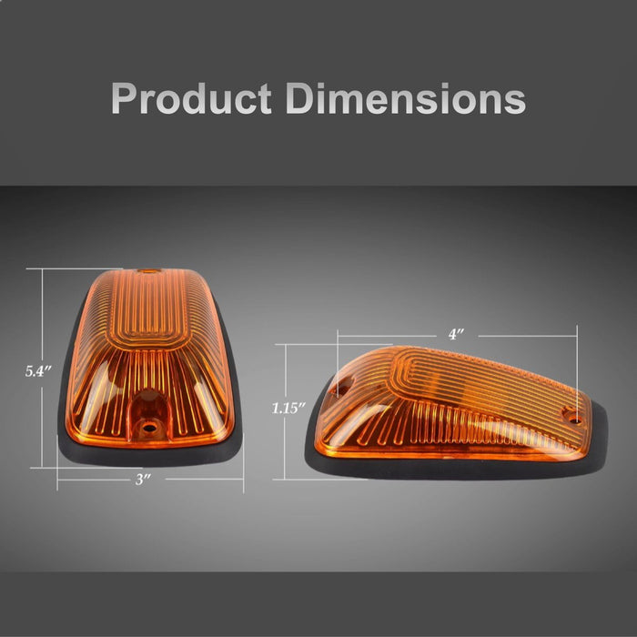 5 Amber Roof Running Marker Lamp Replacements Compatible with 1988 - 2002 Chevrolet GMC Trucks