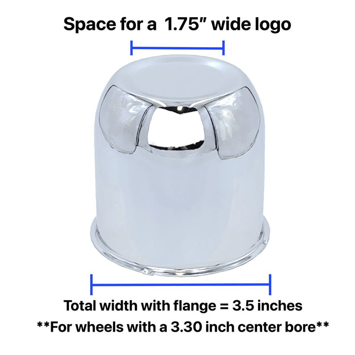 TYK Industries Chrome Push Through Center Cap for Auto or Trailer Wheel Rims