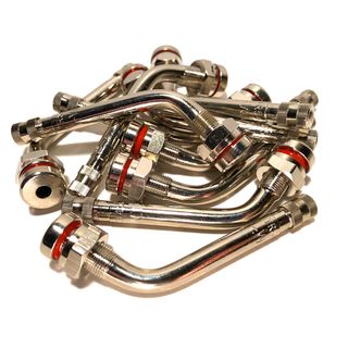 TR545D 60 degree bend Nickel plated Brass Clamp-In Truck and Bus Valve Stem