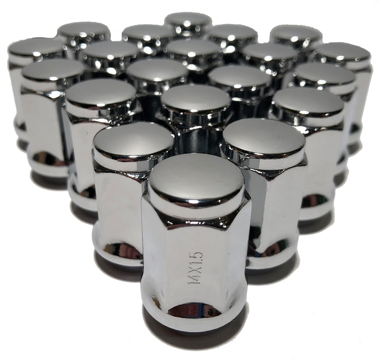 20x Red M12x1.5 Bulge Acorn Lug Nuts - 3/4" Hex, Cone Seat, Zinc Plated - Fit Chevy & Other Models