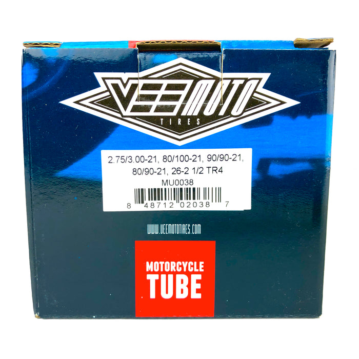 2.75/3.00-21 Vee Moto Motorcycle Inner Tube TR4 Valve Stem 275/300-21 MX