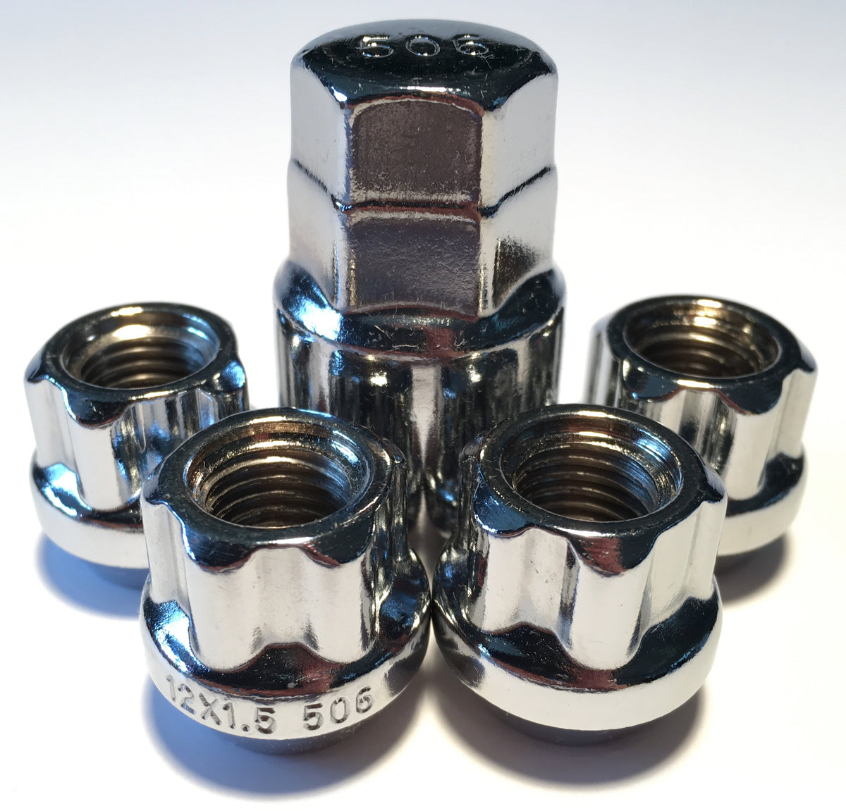 Chrome Bulge Acorn 12X1.5 Locking Lug Nut Wheel Lock Kit fits
