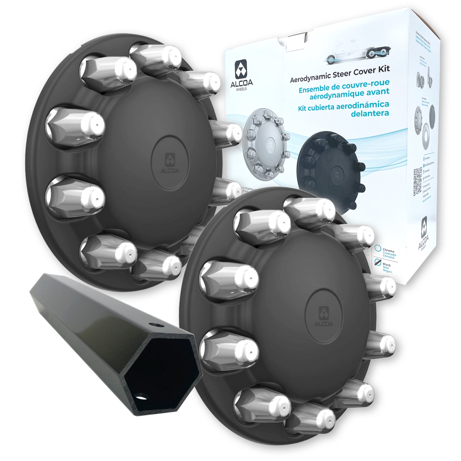 ALCOA Aerodynamic Steer Wheel Cover Kit with HugALug Nut Covers and