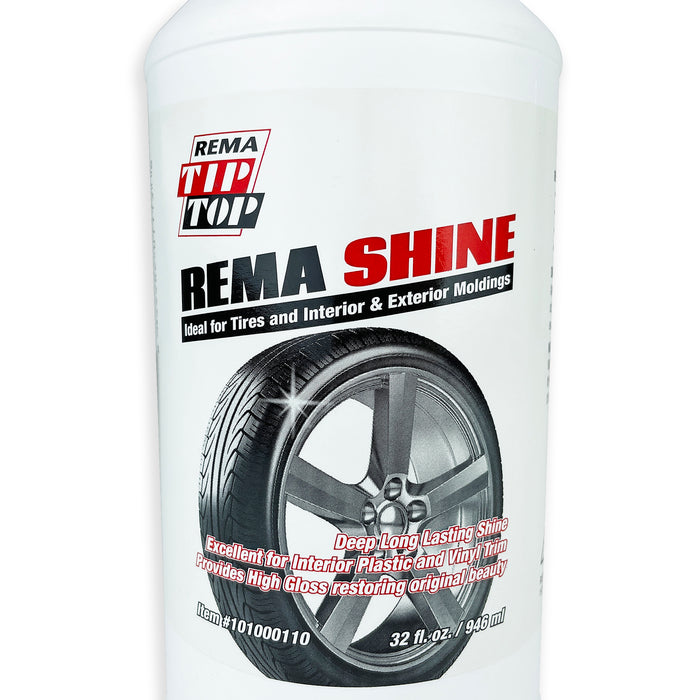Rema Shine 32oz Tire Shine Spray Bottle Water Based Silicon Tire Dressing - Available in single or multipack quantities
