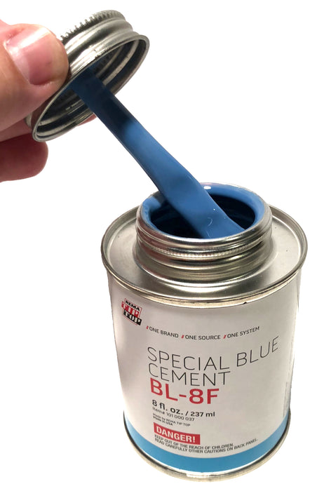 BL-8F Rema Special Blue Cement (8 oz. Can) USA Rubber Bonding Tip Top