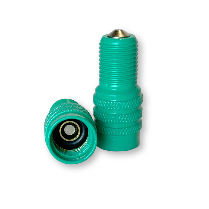 25 Haltec Green Double Seal Inflate Through Valve caps for Trucks RVs and Semis - DS-1G 25 Pack