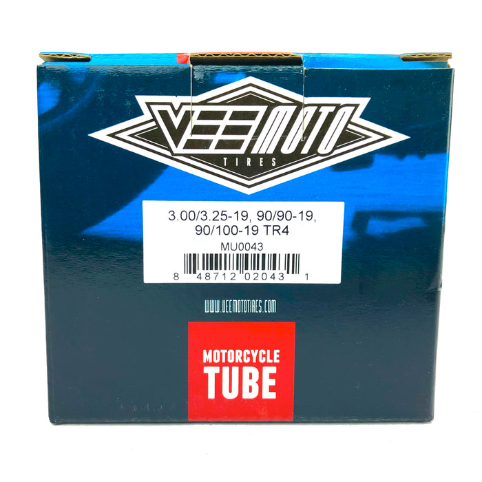 3.00/3.25-19 - 90/100-19 Vee Moto Motorcycle Inner Tube With a TR4 Valve Stem