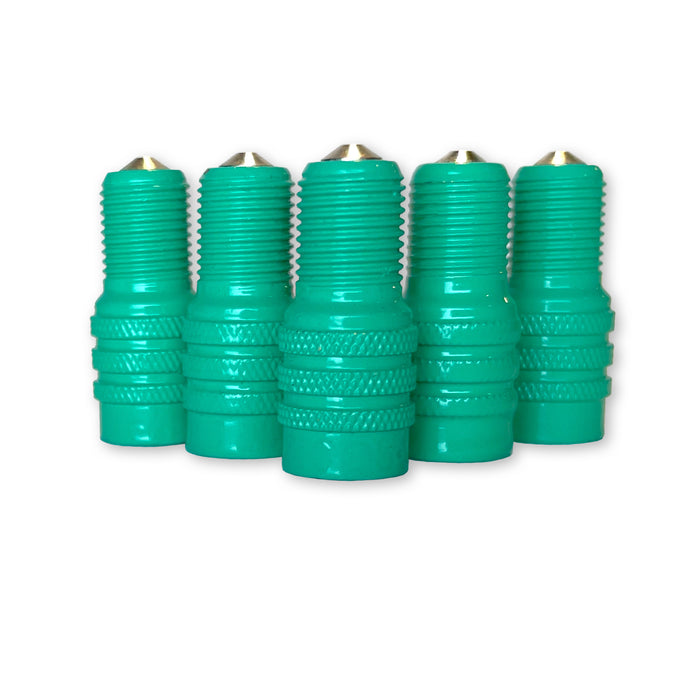 50 Haltec Green Double Seal Inflate Through Valve caps for Trucks RVs and Semis - DS-1G 50 Pack