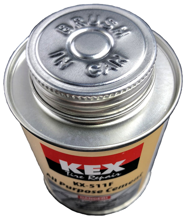 Kex Cold Vulcanizing Rubber Tire and Tube Patch Plug Repair Cement Glue 8oz can
