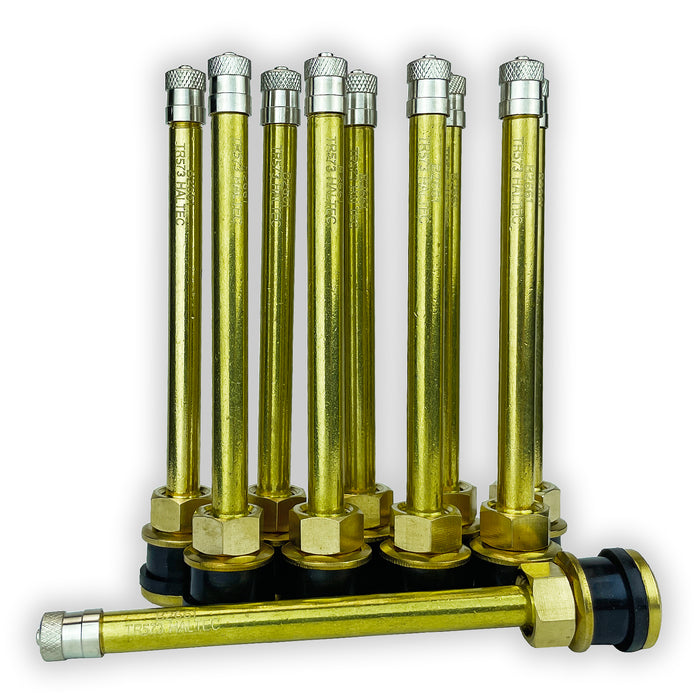 TR573A 4 3/8 inch Straight Truck and Bus Tire Brass Valve Stem for 22.5 and 24.5 Wheels with 0.625 (5/8 inch) inch Valve Holes.