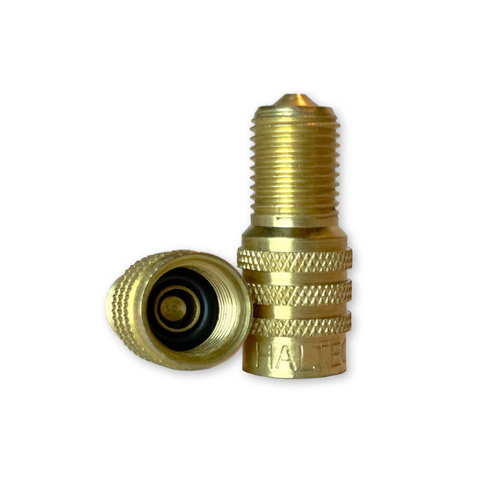 25 Haltec Brass Double Seal Inflate Through Valve caps for Trucks RVs and Semis - DS-1BR 25 Pack