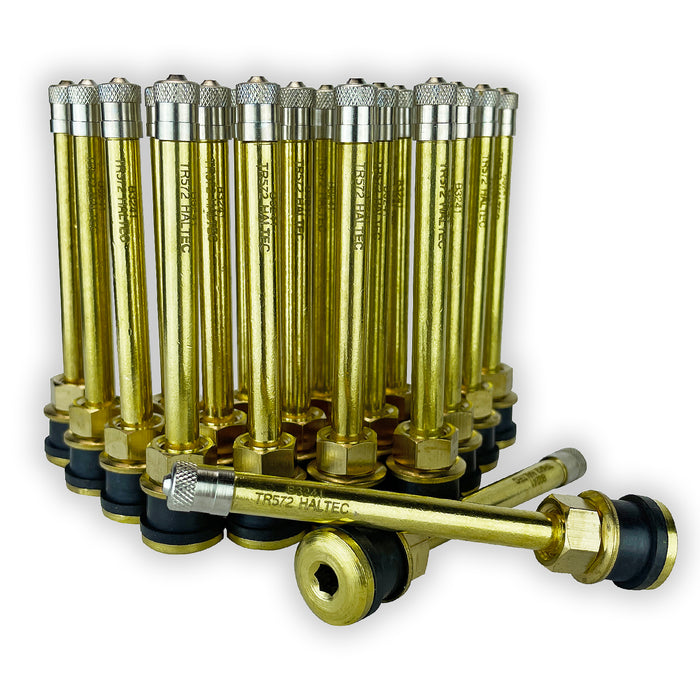 TR572A 3 3/4 inch Straight Truck and Bus Tire Brass Valve Stem for 22.5 and 24.5 Wheels with 0.625 (5/8 inch) inch Valve Holes.
