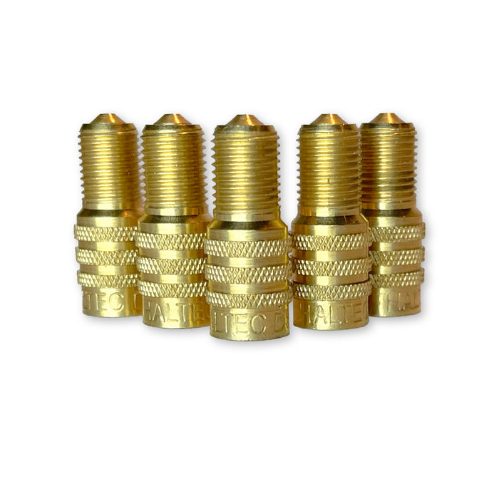 50 Haltec Brass Double Seal Inflate Through Valve caps for Trucks RVs and Semis - DS-1BR 50 Pack
